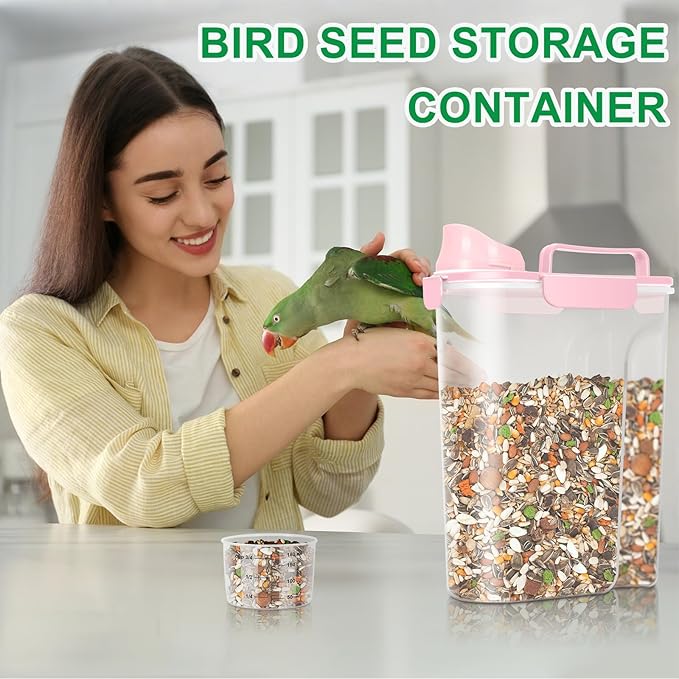 TBMax Cat Dog Food Container 5 to 7 lbs, Secondary Pet Food Storage Beyond a Large Dog Food Bin for Daily Use, Easy-Pouring Bird Seed Dispenser, Portable Travel Kibble Container for Outdoor Feeding