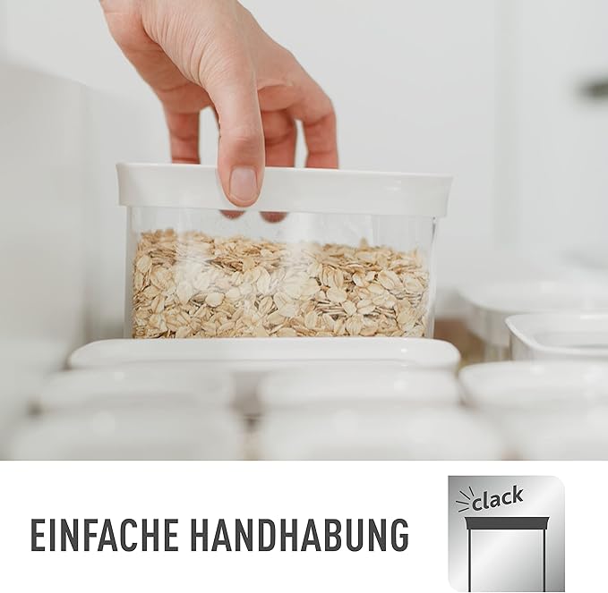 Emsa N11415 Optima Dry Storage Container 0.38 Litres Rectangular Portrait Format 100% Safe, Hygienic, Safe and Space-Efficient Fresh Seal BPA-Free Transparent Design