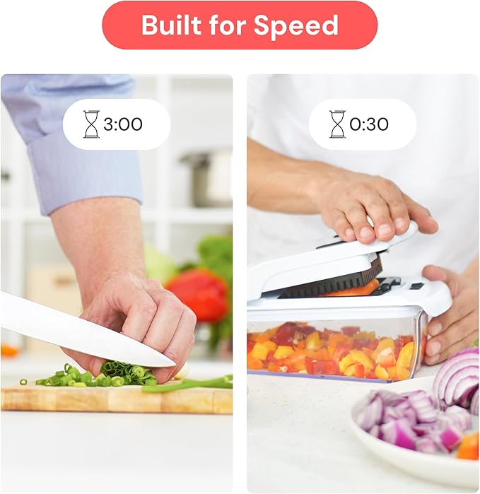 Fullstar The Original Pro Chopper - Vegetable Chopper and Spiralizer, Food Chopper with Container, Fruit Slicer, Kitchen Gadgets & Gifts, Home Essentials (4 in 1, Black)