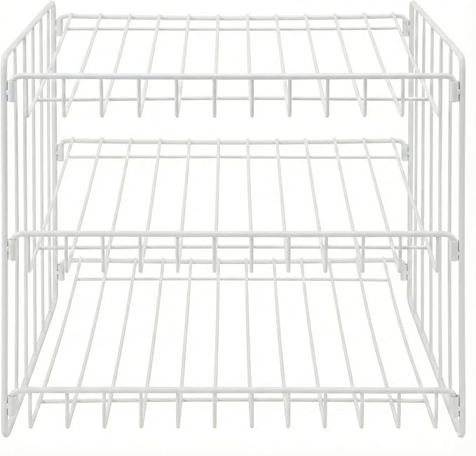Kitchen Details 3 Tier Can Storage Organizer Rack in White