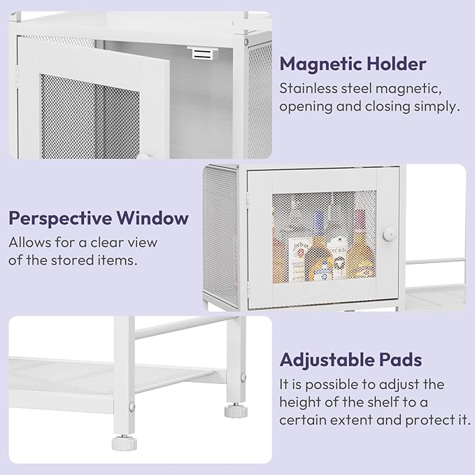 SWTYMIKI Coffee Bar Cabinet for Home - Farmhouse Coffee Stand Station Multi-Purpose Storage Cabinet with Adjustable Feet, Drawers - Kitchen Bar Table for Living Room, Corner, Small Space, Natural