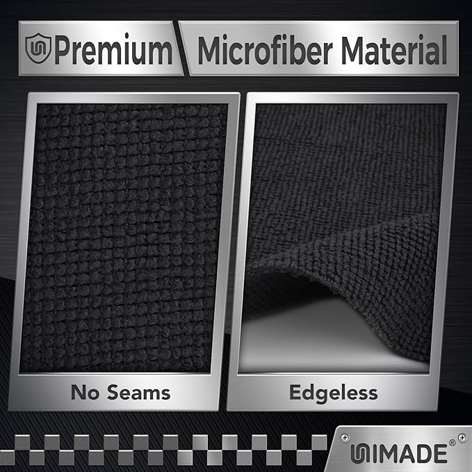 UNIMADE Microfiber Cleaning Cloth, 24 Pack Reusable Microfiber Towels for Cars Lint Free Cleaning Shop Towel Rags for Home Kitchen Automotive Bar Mechanic Restaurant Garage, 11"x 12", Black