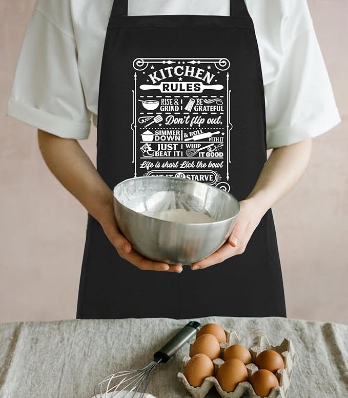 Funny Aprons for Women with Pockets, Cute Cooking Baking Kitchen Aprons for Mom Chef, Gifts for Birthday Christmas