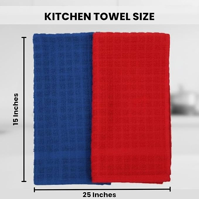 Kitchen Towels Set of 12 (15x25 Inch) – Cotton Dish Towels, Super Absorbent & Soft Kitchen Hand Towel, Dish Towels, Tea Towels & Bar Towels for Kitchen Drying & Cleaning