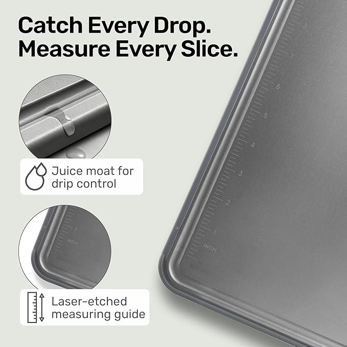 Chopzilla Titanium Cutting Board, Food Safe Double Sided PP and Titanium Cutting Boards for Kitchen with Etched-In Ruler for Meats, Vegetable Chopping, Dishwasher Safe - 15.75" x 10.5" (1 Pk)