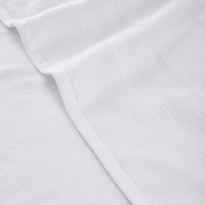 Modern Threads Hotel Collection 6-Pack 100% Ring Spun Cotton, Highly Absorbent Quick Drying Bath Towel Set, White, 24x48