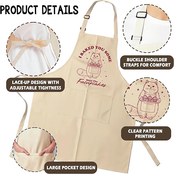 Funny Aprons for Women - Baking Gift for Women, Mothers Day Christmas Birthday Gifts, Perfect for Cooking, Bartending