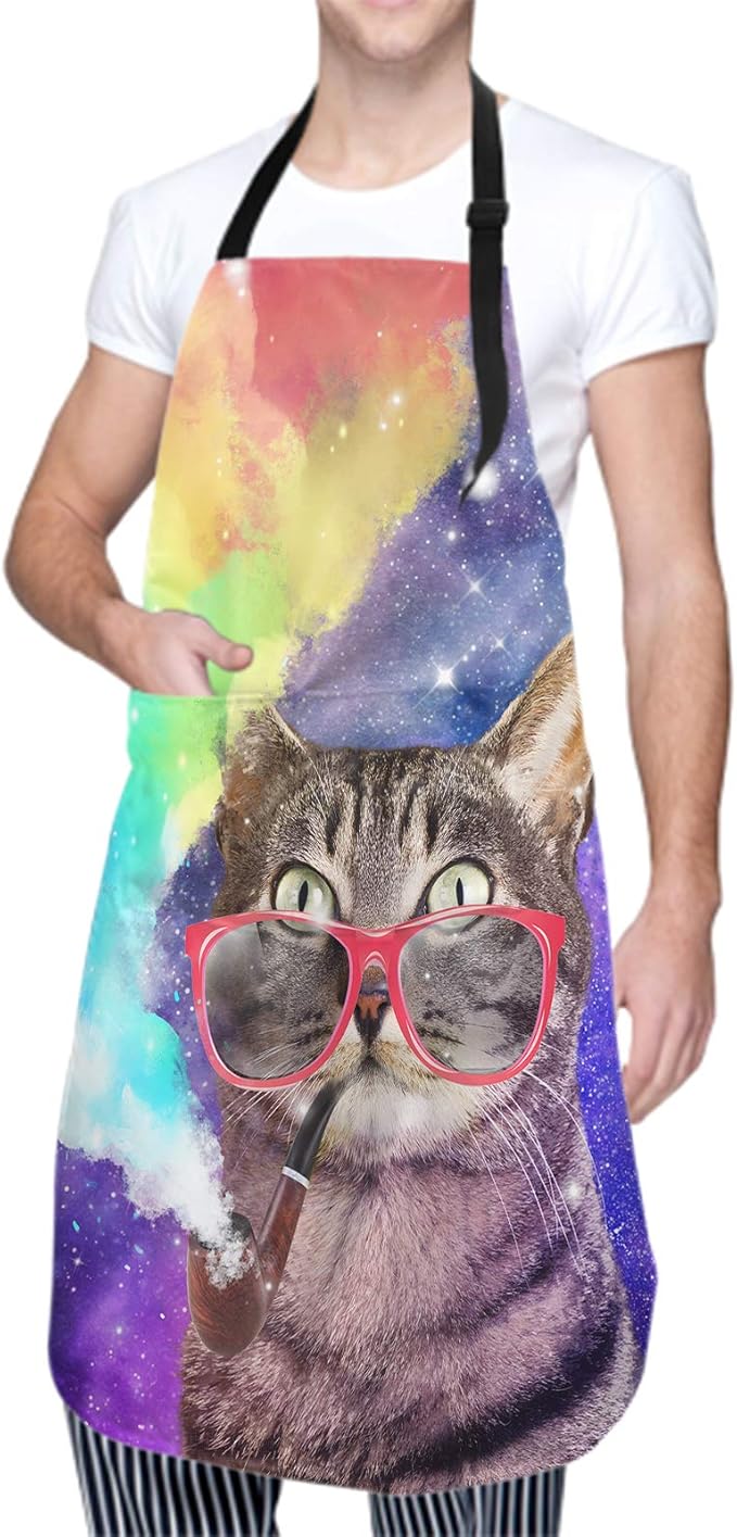 Funny Apron Polyester Grooming Aprons with Pocket for Cooking Kitchen Grilling Adults