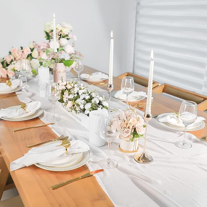 Dinner Cloth Napkins 10 Pack,Gauze Napkins 100% Natural Soft Cotton,Washable Napkins Great for Weddings Decorative,Dinner Parties,Family Everyday Use,40 * 40cm (16 * 16 inches),White
