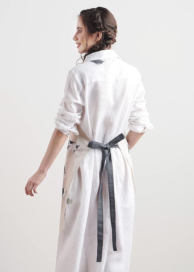 Maison d' Hermine 100% Cotton Apron for women with Pocket Kitchen Chef Apron for Men Cooking Mothers Day Gifts