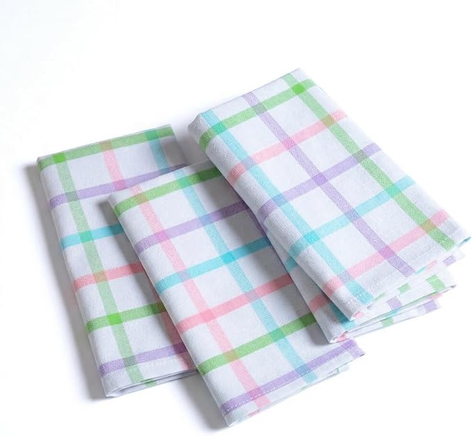 Native Fab Spring Pastel Cloth Napkins Set of 4, 100% Cotton 16x16 Inch, Soft, Reusable Table Napkin, Absorbent Hotel Quality, Washable, Daily Dining, Everyday Use, Dinner, Easter - Multi Colors