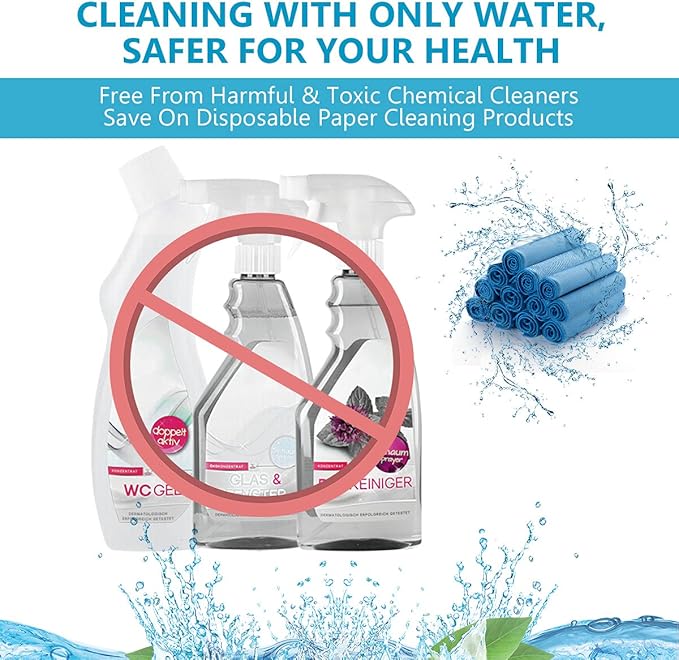 12 Pcs Microfiber Glass and Window Cleaning Cloths,12" x 12" Lint Free Streakless Buff Polishing Cloth,Quickly Clean Windows, Windshields, Mirrors, and Shower Glass Doors,Washable and Reusable