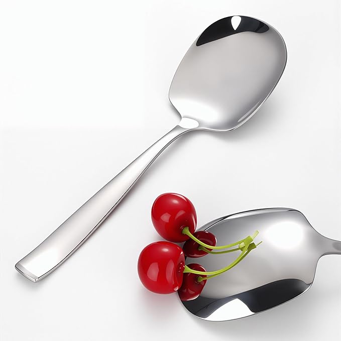 Large Serving Spoons Set of 2 – Heavy Duty 316L Stainless Steel Serving Spoon for Buffet – Dishwasher Safe, 9.5 Inch