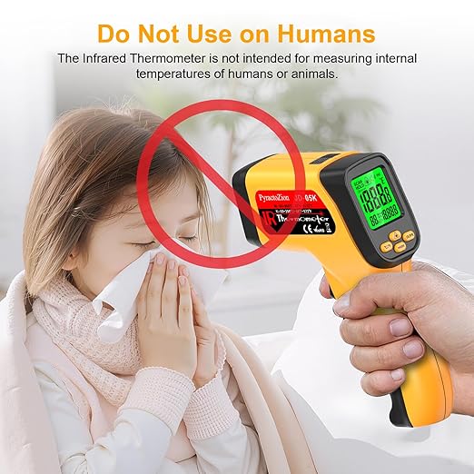 Infrared Thermometer Gun, Dual-Mode with Non-Contact IR & K-Type Thermocouple Probe Meature, -58°F to 1472°F High Accuracy Laser Temperature Gun with Emissivity, Humidity, for Cooking, Industrial Use