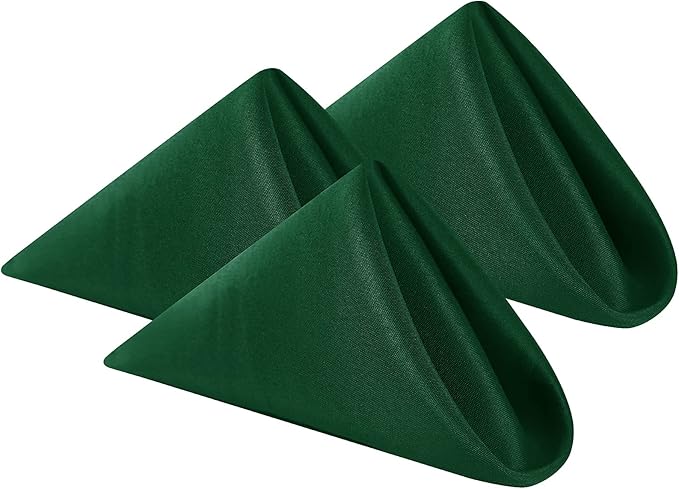 Cloth Napkins 17x17 inch Washable Polyester Dinner Napkins Soft Table Napkins for Wedding Party Dining Banquet(Hunter,25PCS)
