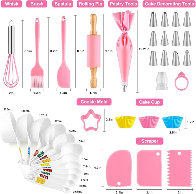GIFTINBOX Kids Cooking and Baking Set, 54 PCS Complete Kit with Apron and Chef Hat, Real Cooking Utensils and Kitchen Accessories for Junior Chef, Ultimate Baking Gift for Girls Boys