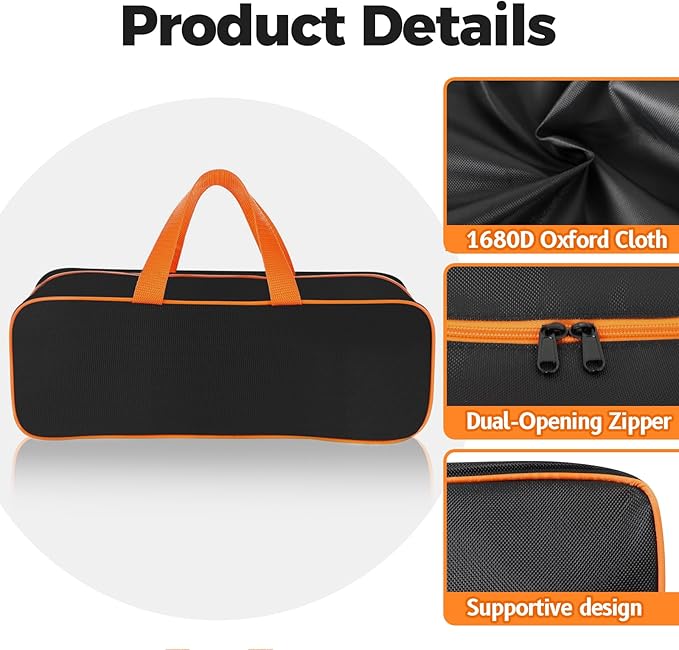Grill Tool Storage Bag, 24" x 8" x 8" Large Capacity Grill Accessory Storage, 1680D Heavy-Duty Grill Utensil Storage, Accessories Storage Compatible with Blackstone (No Accessories)