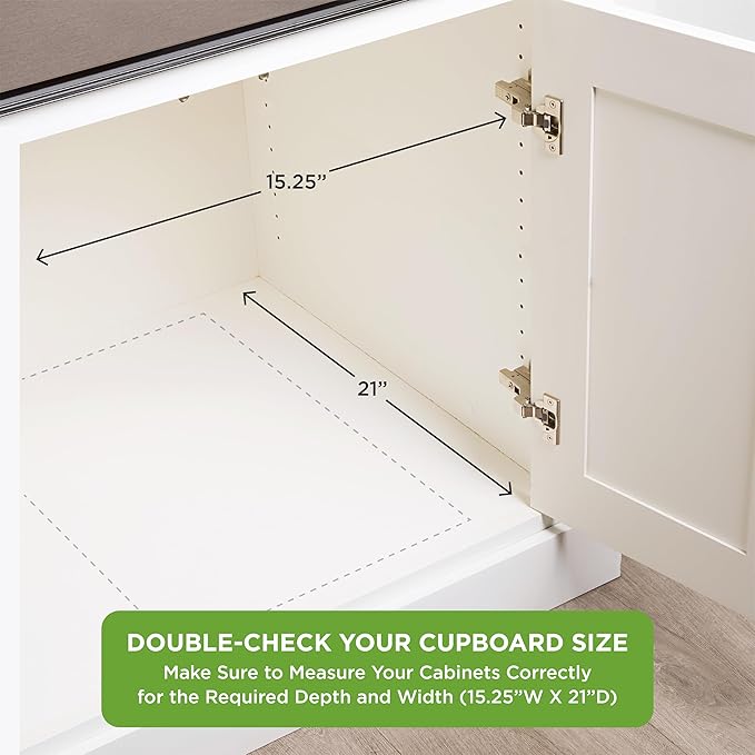 HOLDN’ STORAGE Bamboo Wooden Pull out Cabinet Organizer 14"W x 21"D Requires At Least a 15.25"W x 21"D Cabinet Opening W/Lifetime Limited Warranty, Bamboo Tray and Heavy Gauge Metal Rails