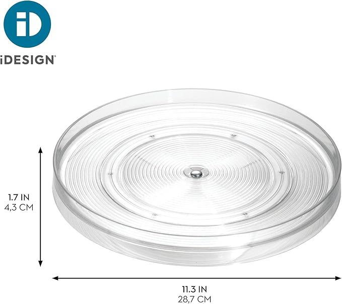 iDesign 11-Inch Round Lazy Susan Organizer for Kitchen or Pantry Storage - Set of 2 - Clear