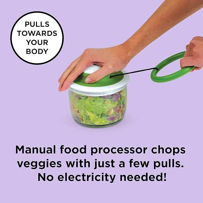Chef'n VeggiChop Hand-Powered Food Chopper (Arugula), 5.5" x 5.5" x 5"