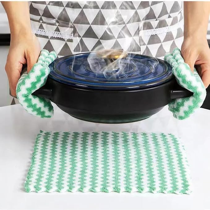 21 Pack Kitchen Towels Dish Towels Microfiber Cleaning Cloths – Ultra-Soft, Absorbent & Reusable 10" x 10" Lint Free Cloths Microfiber Cleaning Rags Reusable Washcloths for Furniture, Car, Tea, Bowl.