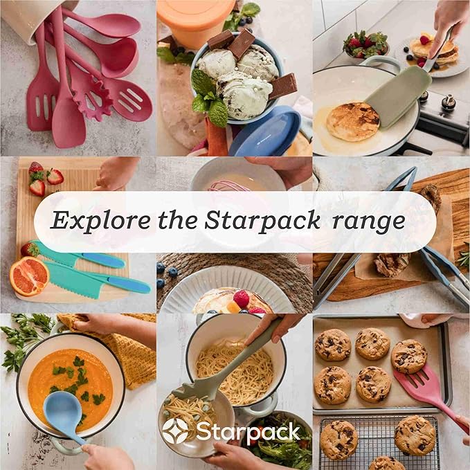 Starpack 'Ladle of Love' XL Premium Silicone Ladle/Spoon - High Heat Resistant to 600F - Non-Stick, LFGB Grade Rubber, Ideal for Serving Soup, Cooking & More