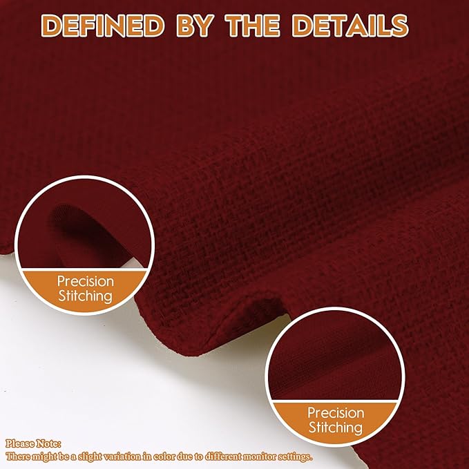 Placemats Set of 6 Linen Type Fabric Cloth Placemats, 18x12 Inch Double Layered Thick Wrinkle Free Heat Resistant Table Place, for Dining, Kitchen, Party (45 * 30cm, Burgundy)