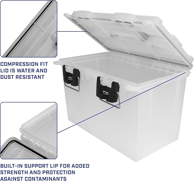 Sheffield 12763 XL Transparent Storage Bins With Lids, 2-Pack Stackable Storage Bins, Made in USA, Lockable and Water-Resistant Containers with Lids, Plastic Containers for Home, Classroom, and Dorm