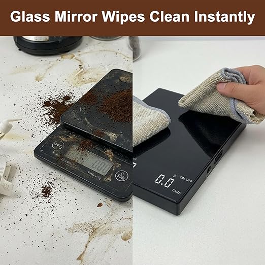 Espresso Coffee Scale with Timer, 0.1g High Precision Digital Scale for Home Barista Pour Over, Seamless Glass Panel, Fits Drip Tray, Type-C Rechargeable