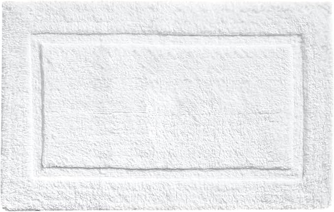 voyzz home Set of 2, Cotton Bathroom Bath Mat Rug White, 20"x32" & 17" x24 INCH Extra Soft, Non-Slip, Super Water Absorbent and Machine Washable for Bathroom, Floor, Tub & Shower