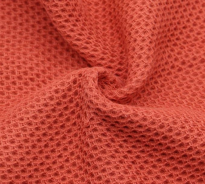 Mia'sDream Natural Cotton Waffle Weave Kitchen Tidy Dish Cloths Drying Rags Cleaning Cloth, Soft and Absorbent Kitchen Hand Towel Washcloths, 12inchx12inch 6 Pack (Brick Red)