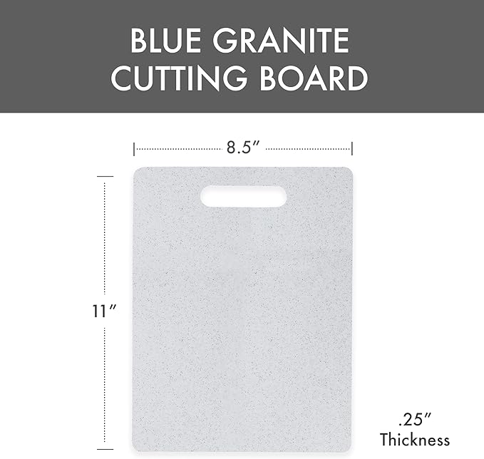 Dexas Superboard Cutting Board with Handle 8.5 x 11 inch Blue Granite, Compact Kitchen Prep Board, Dishwasher Safe, Non-Porous Poly Surface, Made in USA