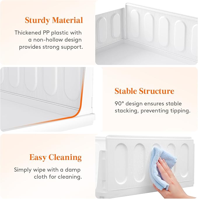 Lifewit 20 Pack Stackable Closet Organizers and Storage Basket for Clothes, Plastic Sweater Storage Bins for Wardrobe, Multifunctional Pants Organizer for RV, Pantry, Kitchen, Dorm, 32 cm/12.6 inch(L)