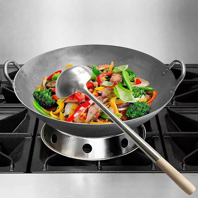 Sunrise Kitchen Supply Commercial Grade Wok Ladle 18.25" (#L)