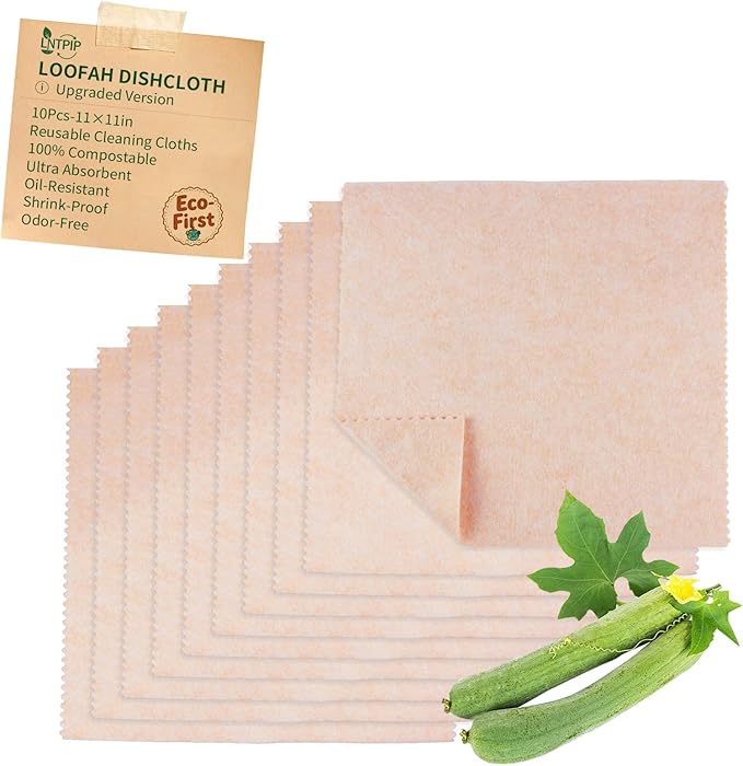 Swedish Dish Cloths, 10 Pack Upgraded Reusable Paper Towels Washable, Super Absorbent Dish Cloths, Thickened Durable for All-Surface Kitchen, Bathroom Cleaning, 11"x11"
