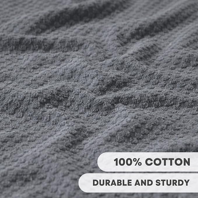 Artoid Mode Ring Spun Cotton Grey Dishcloth Kitchen Towels, 12x12 Inch Ultra Soft Absorbent Quick Drying Household Cleaning Kitchen Rags Set of 6