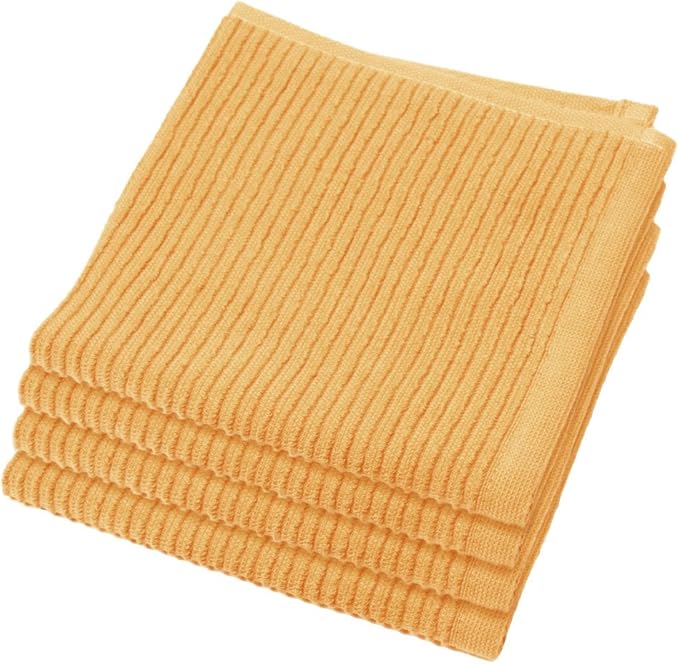 Now Designs Ripple Kitchen Dishcloth Honey 13 x 13in Set of 4