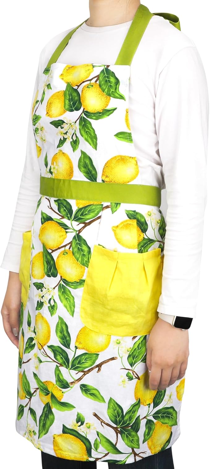 NEOVIVA Kitchen Aprons for Women with Pockets,Cooking Aprons for Women,Vintage Apron for Baking Gardening,Gifts for Mothers