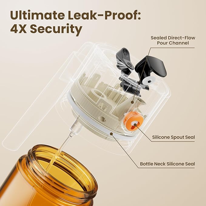 LUKUMIQI 2 in 1 Oil Sprayer for Cooking, 17oz Light-Blocking Glass Spray Bottle with Stickers, Oil Dispenser for Salad, Air Fryer & BBQ