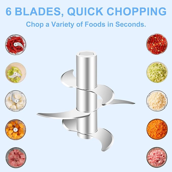 Electric Garlic Chopper, 1.4 Cup Mini Garlic Mincer Food Chopper Portable, Small Food Processor with USB Charging for Onion, Chili, Ginger, Veggie, Meat (350ML)