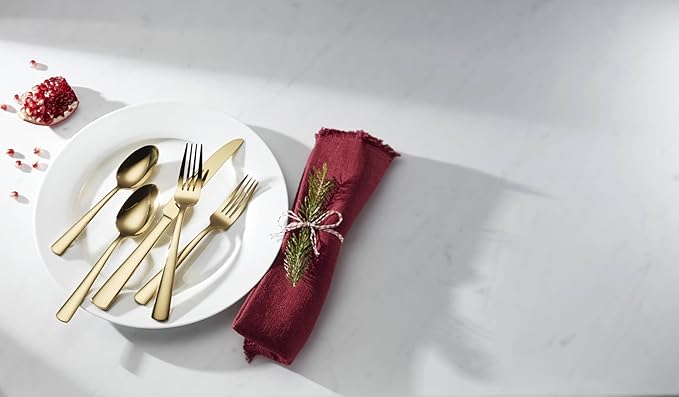 Oneida B1024020AL20 Aptitude Gold 20 Piece Everyday Flatware Set, Service For 4