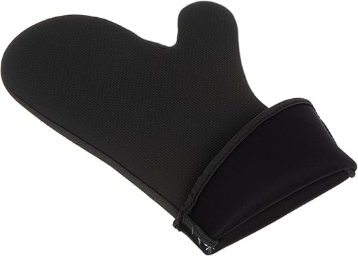 San Jamar UCMX15BK Textured Neoprene Oven Mitt with WebGuard, 15" Length, Black