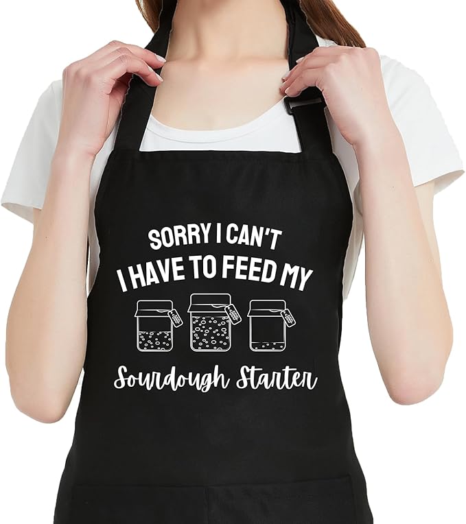Funny Waterdrop Resistant Aprons for Women with 2 Pockets, Adjustable Bib Chef Kitchen Apron for Cooking Baking