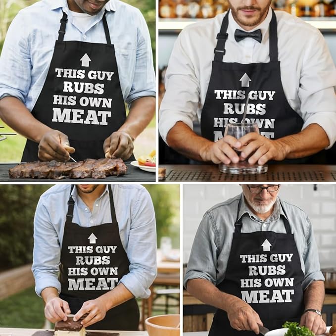 SANDJEST Funny Apron for Dad - Birthday Father’s Day Cooking Grilling Gifts for Mens