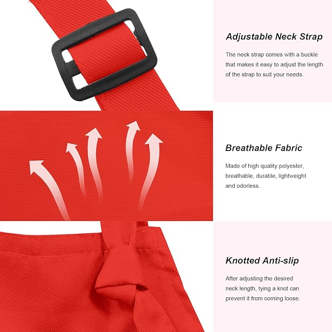 15 Pcs Adult Aprons Bulk with Pockets Adjustable Bib Chef Apron for Women Men Painting Cooking Crafting (S/L)