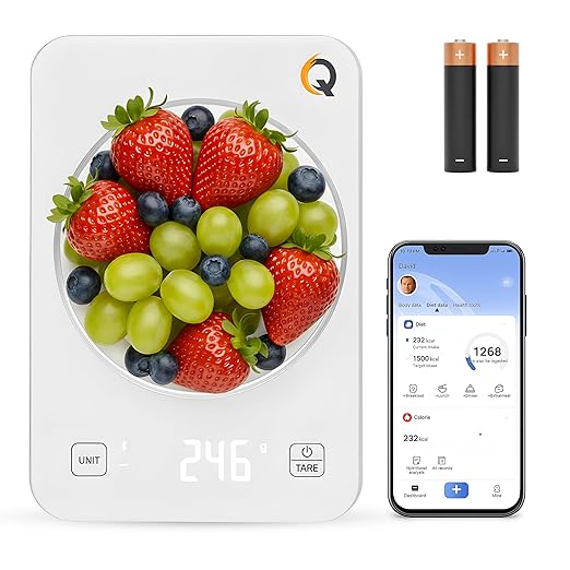 Smart Food Scale with Nutritional Calculator - Waterproof LED Display Digital Kitchen Scale for Weight Loss - Food Scale with App for Keto Macro Diet, Calorie Counting - 22lb/10kg (White Glass)