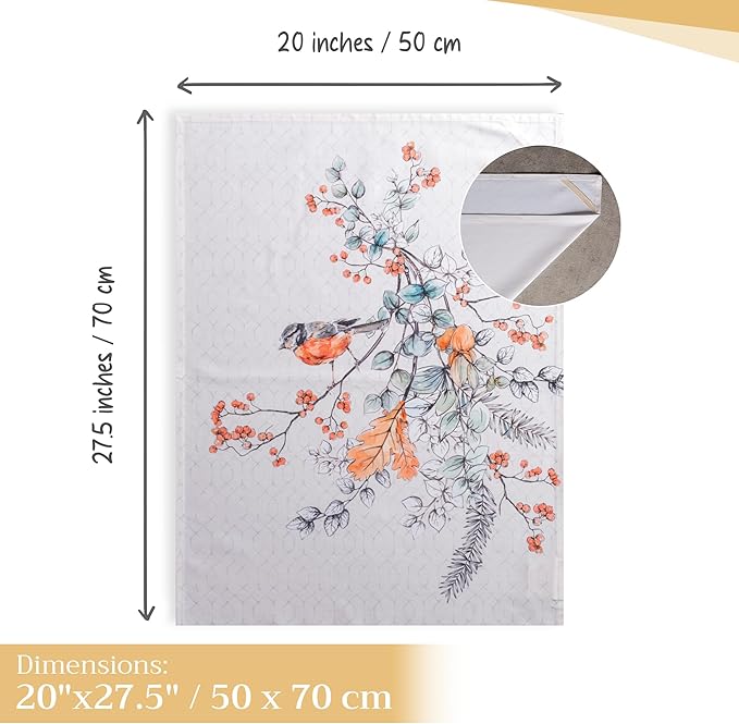 Maison d' Hermine Kitchen Towels Set of 3 100% Cotton 20" x 27.5" Reusable Cloth Tea Dish Towels Absorbent with Hanging Loop for Kitchen Thanksgiving Christmas Decorations (Whitish Shabby Chique)