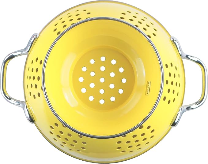 Calypso Basics by Reston Lloyd Powder Coated Enameled Colander, 1.5 Quart, Lemon