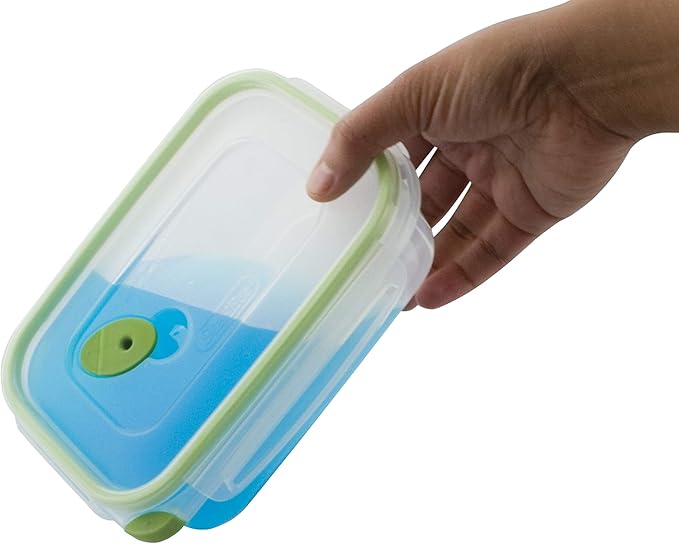 Sterilite Ultra-Seal 4.5 Cup Rectangle, Airtight Food Storage Container, Latching Lid, Microwave and Dishwasher Safe, Clear With Green Gasket, 6-Pack