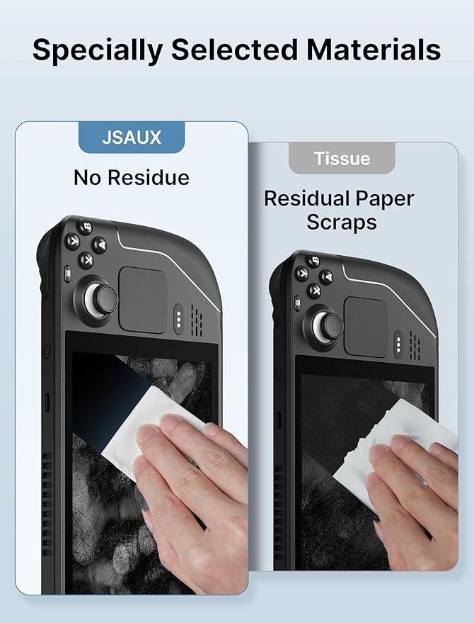 JSAUX Microfiber Cleaning Cloth 1-Pack(50 Total) for Steam Deck| Eye Glass Disposable Clean Cloth | Safe for Lens, Eyeglasses, Glasses, Screens, Cameras, iPad, iPhone, Cell Phone, LCD TV Screens More